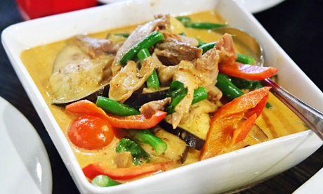 Thai green curry with duck. 
