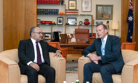 Papua New Guinea’s prime minister, Peter O’Neill and Australian prime minister, Tony Abbott