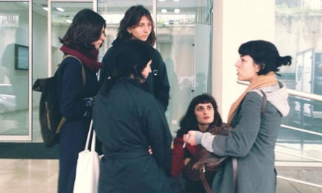 Georgian theatre company New Collective awaiting news at the embassy