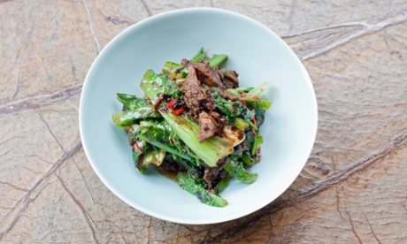 Gai lan with salted fish.