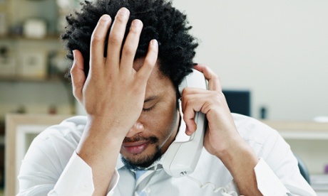 Frustrated man on phone