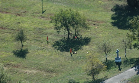 Inmates maintaining Hart Island.