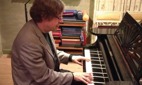 Folke Grasback playing Sibelius's piano at Ainola, the composer's house. Photograph: Andrew Barnett/Sibelius One