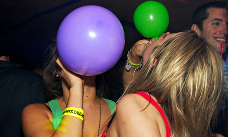 Two women with laughing gas balloons, Secret Sanchez, Secret Location Bristol, UK 2007