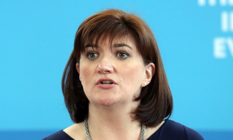 Nicky Morgan speaks during a visit to Kingsmead School in north London.