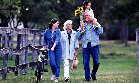 Three generations outdoors