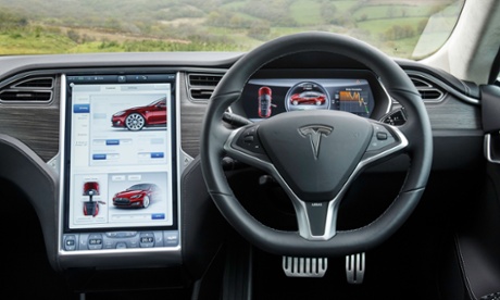 The world at your finger tip: the 17in touchscreen interface dominates the inside of the car