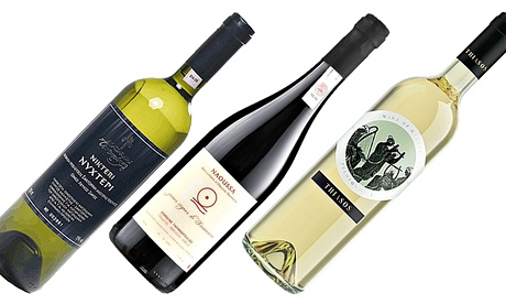 three wines from greece