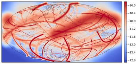 An illustration of asteroid impact risk.
