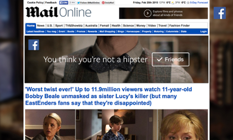 Free news sites such as Mail Online are funded through online advertising