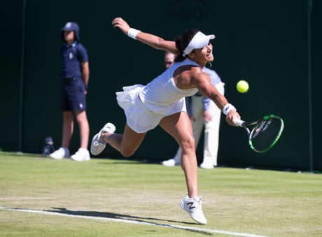 A backhand return from Heather Watson