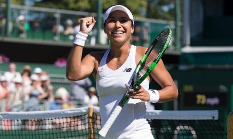 British No1 Heather Watson celebrates her victory over Caroline Garcia.