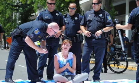 Stefanie Doucette was one of 14 women arrested during a rally at the California state capitol in support of a bill that would allow childcare providers to unionize.