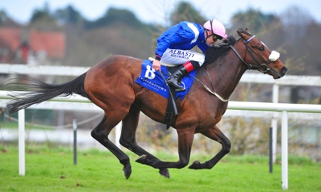 Zawraq, ridden by Pat Smullen, on his way to winning the 2,000 Guineas Trial Stakes at Leopardstown.