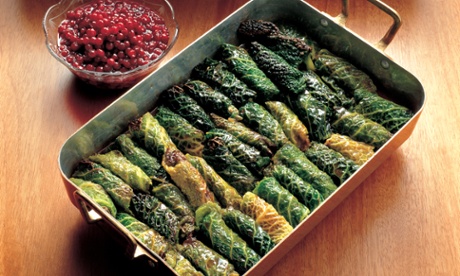Stuffed cabbage leaves.
