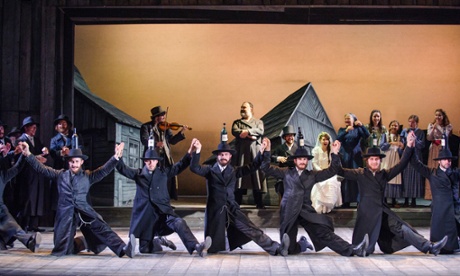 Bryn Terfel (Tevye), back centre, in Fiddler On The Roof, at Grange Park Opera.