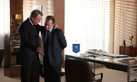 Tim Roth as Sepp Blatter and Sam Neill as Joao Havelange in United Passions