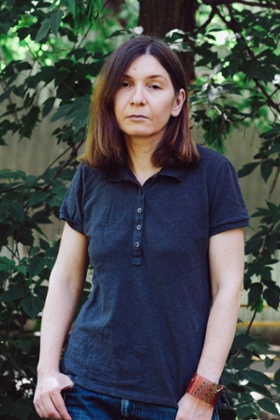 Liza Lerer outside her apartment in Moscow, Russia.
