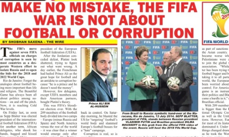Jack Warner's Sunshine newspaper on Fifa allegations.