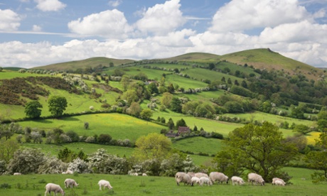 The Hope Bowdler hills near Church Stretton, Shropshire, England.