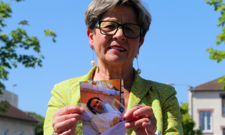 Viviane Lambert, the mother of Vincent Lambert,  with a photograph of her son.