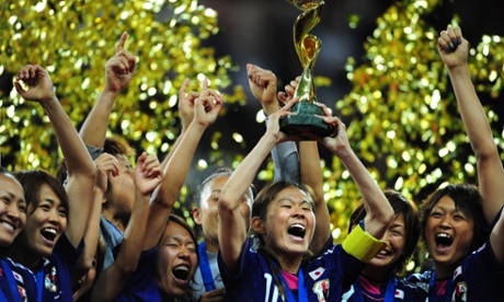 The Japan women's team lift the World Cup