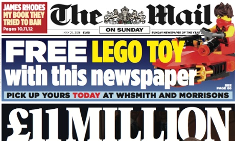 Mail on Sunday: more than 30,000 copies ahead of the Sunday edition of the Sun