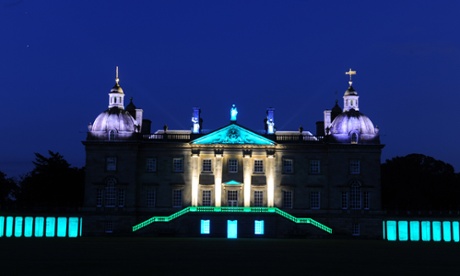 James Turrell lights up the west facade of Houghton Hall in Norfolk.