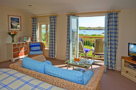 Sea-view room at the Hell Bay Hotel