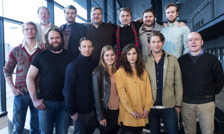 The cast of 1864: Peter Plaugborg, Esben Dalgaard Andersen, John Lassen, Marie Tourell Soederberg, Sarah-Sofie Boussnina, James Oftebro and Henrik Prip. Back row from left, Waage Sandoe, Pilou Asbaek, Nicolas Bro, Jens Joern Spottag, Rasmus Bjerg and Jens Frederik Saetter-Lassen.