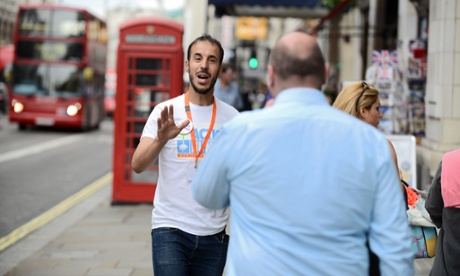 Chugger Rachid Choaibi in London