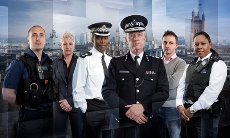 In The Met: left to right, PC Andy Perversi, DS Tracey Miller, Ch Supt Victor Olisa, Commissioner Sir Bernard Hogan Howe, Det Sgt Bob Dolce and PC Sonia Rochester.