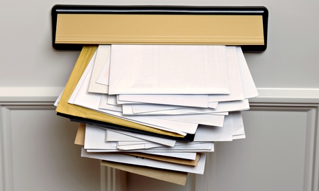 Junk mail in a lteerbox
