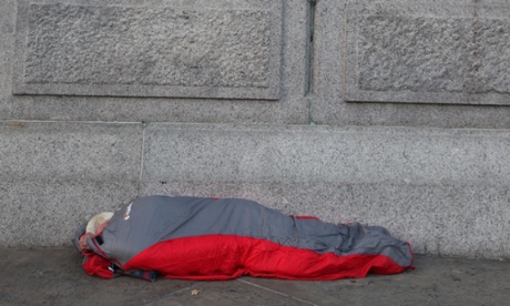 Rough sleeper in London
