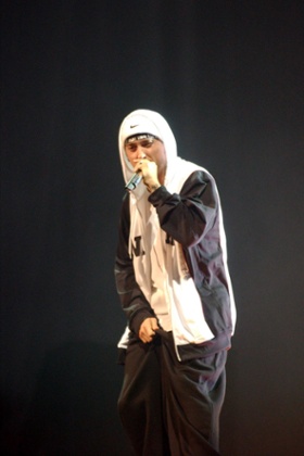 Eminem during MTV European Music Awards 2002 MTV European Music Awards 2002 at Palau Sant Jordi in Barcelona, Spain. (Photo by Jeff Kravitz/FilmMagic, Inc)