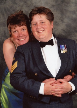 Clare Langham-Phillips with her wife Barbara