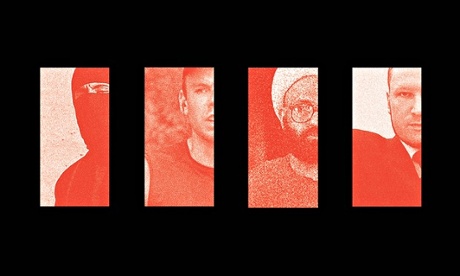 Fatally flawed … Jihadi John, Andreas Lubitz, Man Haron Monis and Anders Breivik. Photomontage: Andr