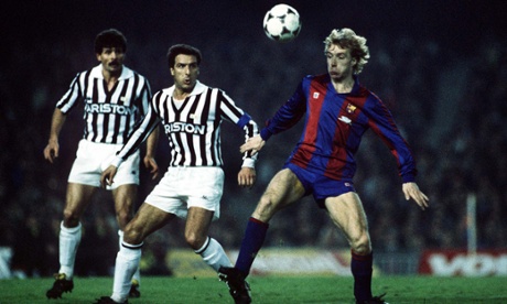 Steve Archibald with Gaetano Scirea looking on. The kits are gorgeous, aren't they.