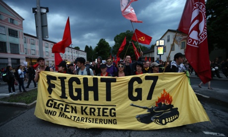 Anti-G7 protesters demonstrate against the summit as leaders prepare to gather in Garmisch-Partenkirchen.