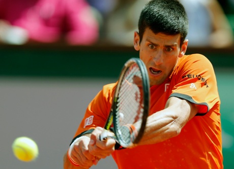 Novak Djokovic in action.