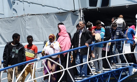Rescued migrants