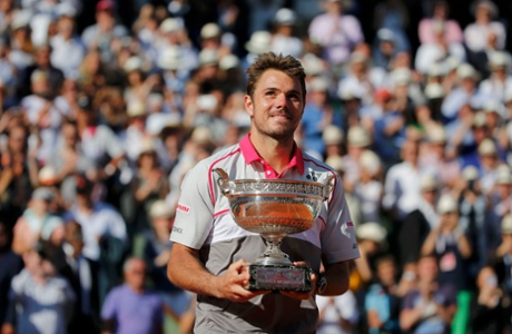 Stan Wawrinka poses with the trophy.