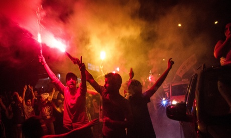 Kurds celebrate the success of the pro-Kurdish HDP party.