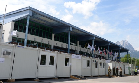 The media centre at the Elmau G7 summit in Germany.