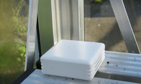 Sensors on windows in Andy Stanford-Clark's home send an alert if left open when he goes out.