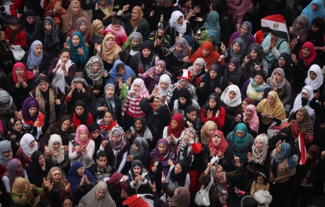 A group of female protesters in Cairo’s Tahrir Square, November 2011, where Eltahawy was sexually assaulted and beaten.