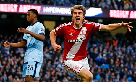 Middlesbrough's Patrick Bamford v Manchester City