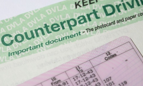 A section of a D740, also known as the Counterpart Driving Licence, which is no longer valid from 8 June 2015. 