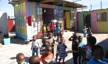 Children outside a Matchbox childcare centre in Cape Town.