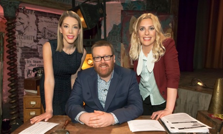 Frankie Boyle's Election Autopsy with Katherine Ryan, Frankie Boyle and Sara Pascoe.